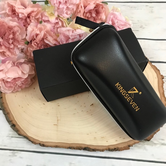 KINGSEVEN Oversized Retro Brown Gradient Crystal Gold Polarized Sunglasses - Picture 5 of 16